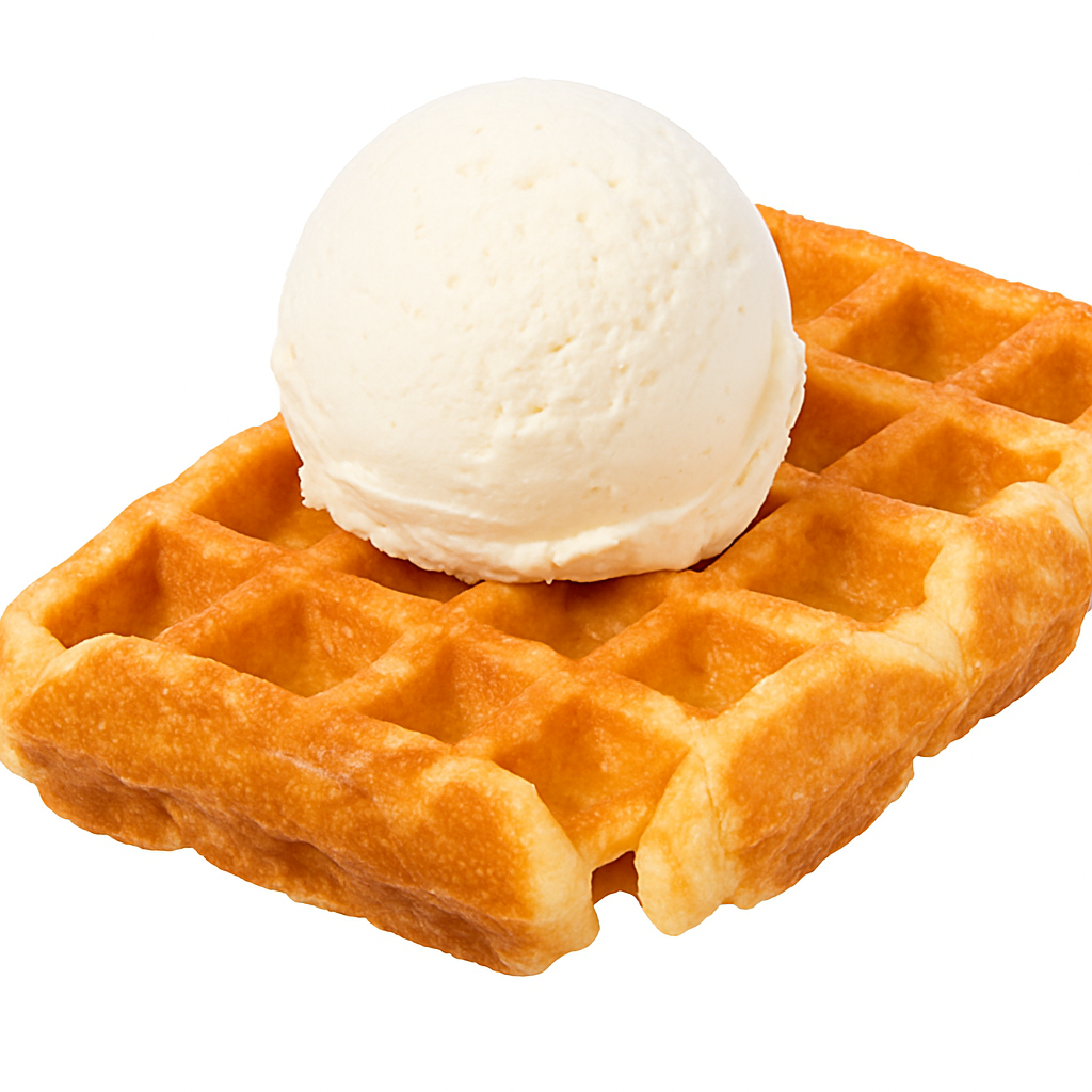 Gofre con bola de helado en San Pedro del Pinatar